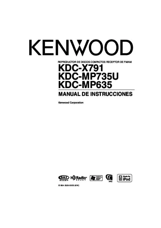 Mode d'emploi KENWOOD KDC-X791