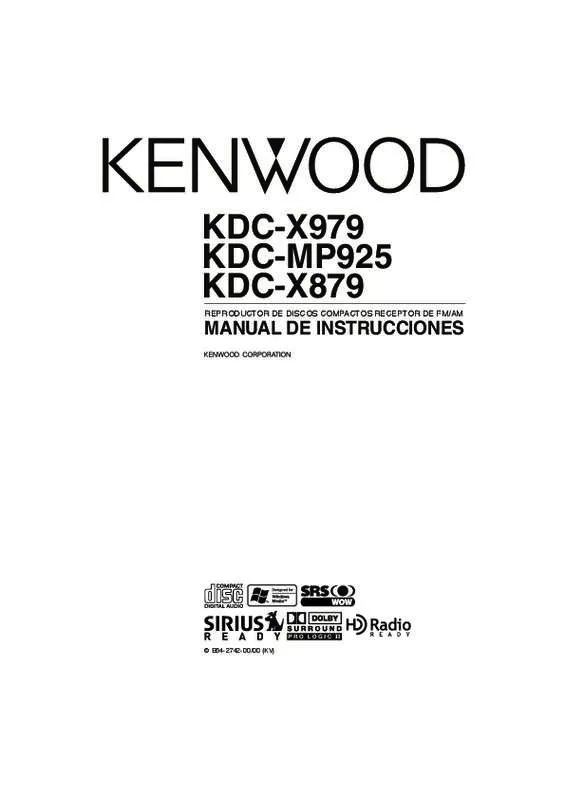 Mode d'emploi KENWOOD KDC-X979