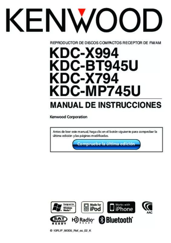 Mode d'emploi KENWOOD KDC-X994