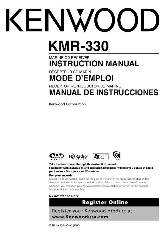 Mode d'emploi KENWOOD KMR-330