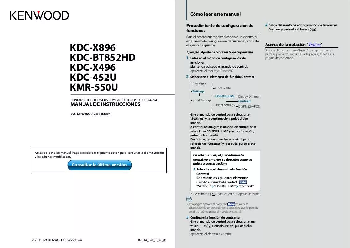 Mode d'emploi KENWOOD KMR-550U