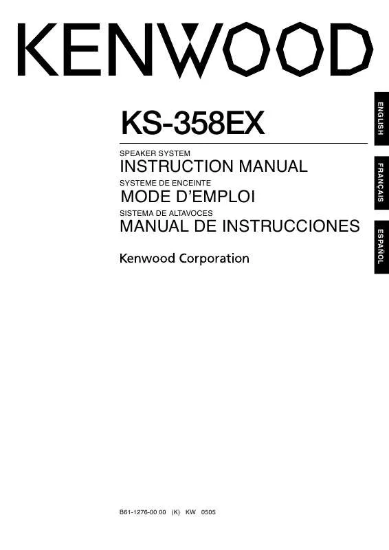 Mode d'emploi KENWOOD KS-358EX
