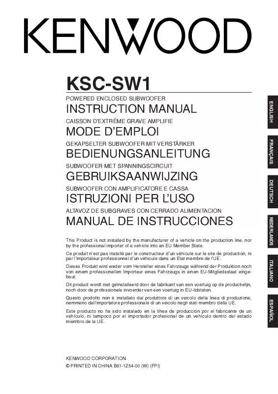 Mode d'emploi KENWOOD KSC-SW1