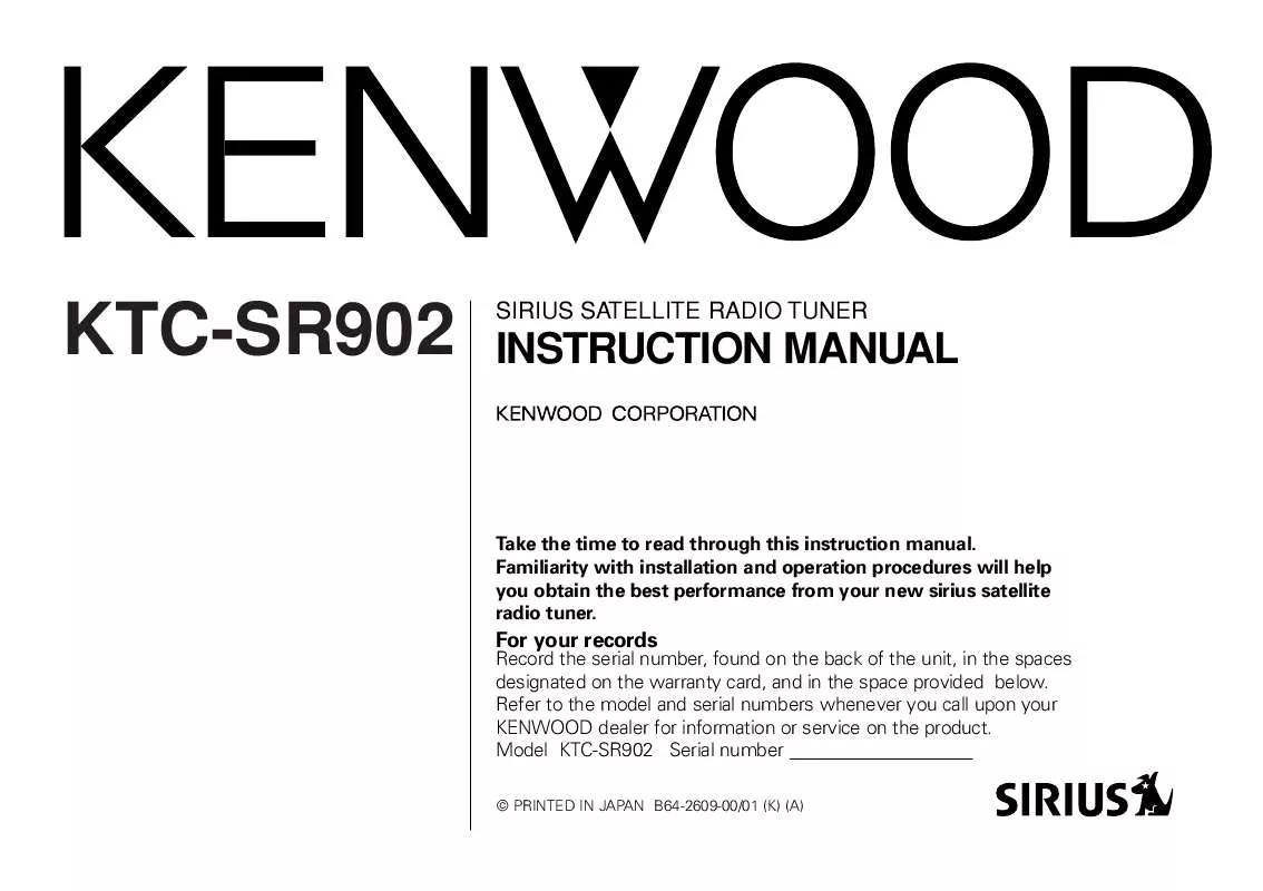 Mode d'emploi KENWOOD KTC-SR902
