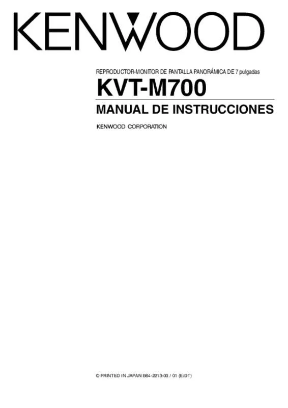 Mode d'emploi KENWOOD KVT-M700