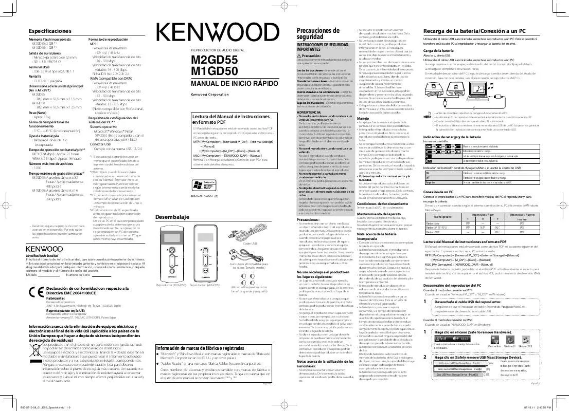Mode d'emploi KENWOOD M1GD50