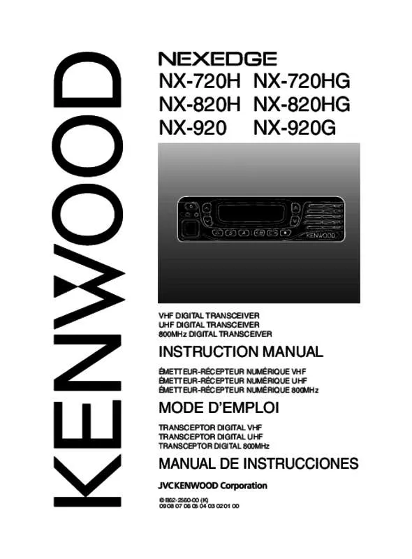 Mode d'emploi KENWOOD NX-920G