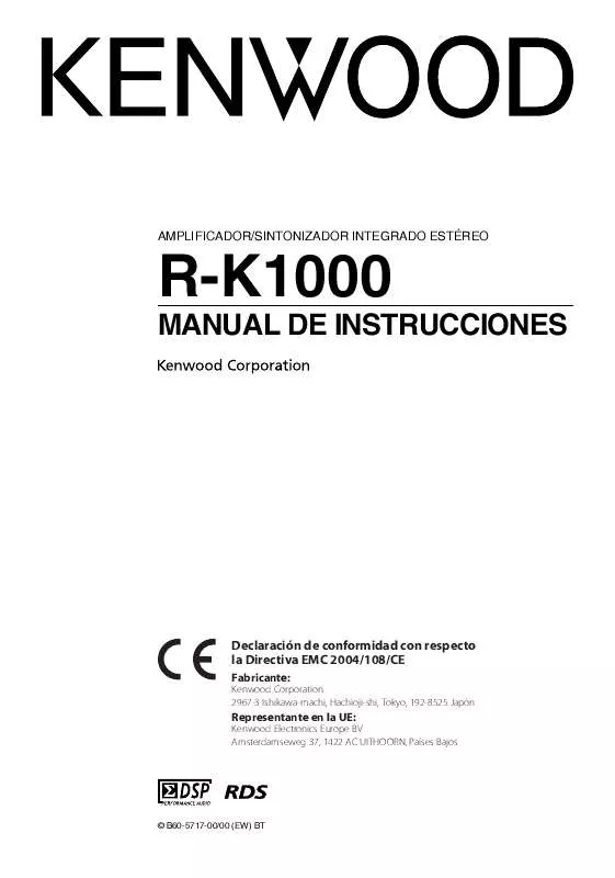 Mode d'emploi KENWOOD R-K1000