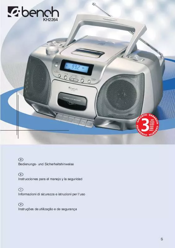 Mode d'emploi KOMPERNASS EBENCH KH 2264 RADIO GRABADOR CON CD
