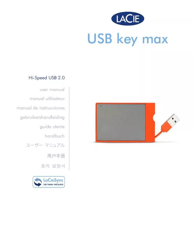 Mode d'emploi LACIE USB KEY MAX NARANJA
