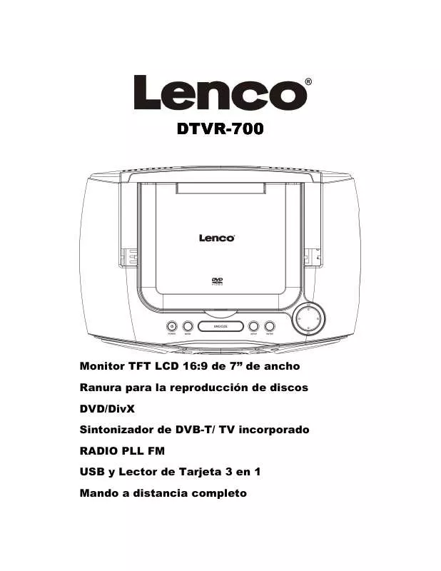Mode d'emploi LENCO DTVR-700