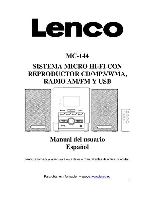Mode d'emploi LENCO MC-144