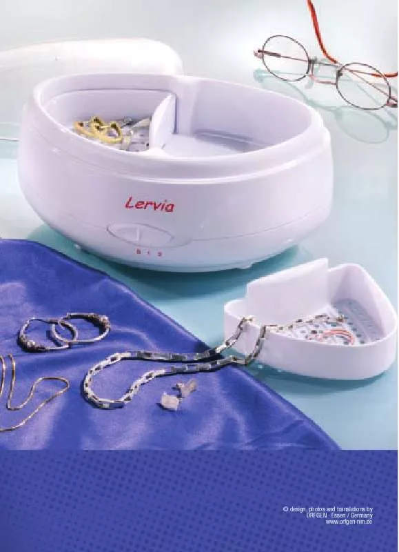 Mode d'emploi LERVIA KH 301 GLASSES AND JEWELLERY CLEANER