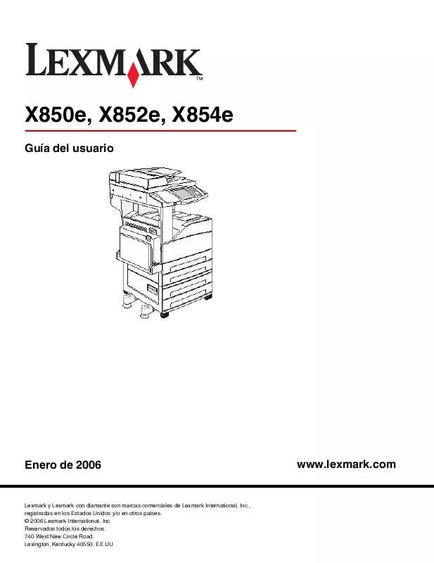 Mode d'emploi LEXMARK X850E