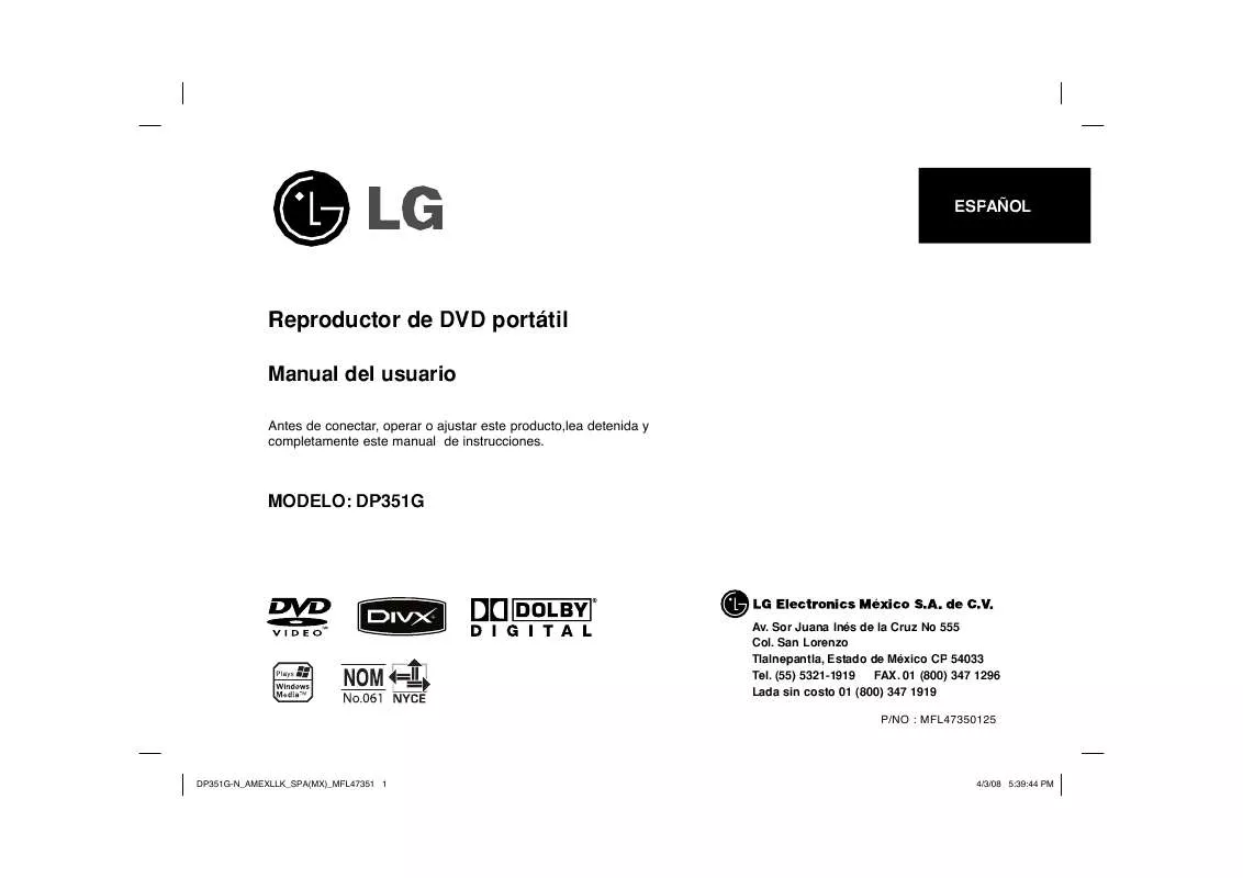 Mode d'emploi LG DP351