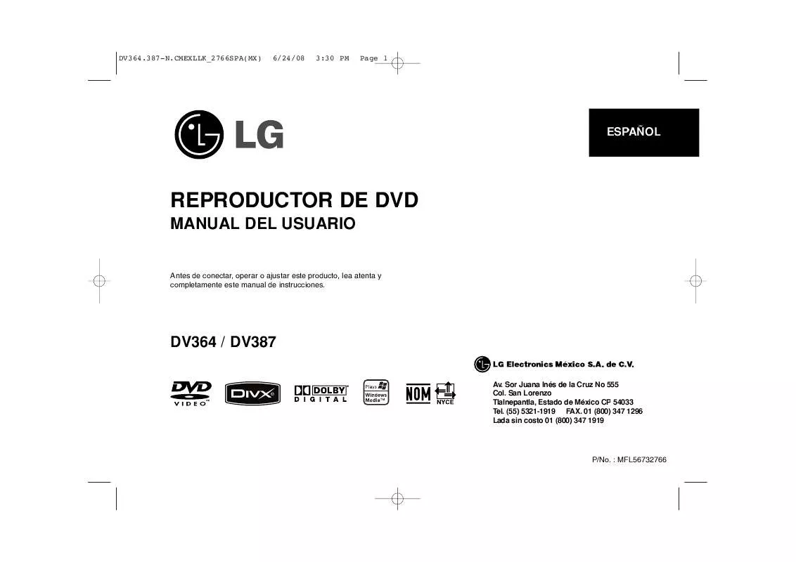 Mode d'emploi LG DV364