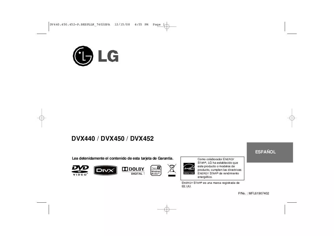 Mode d'emploi LG DVX440