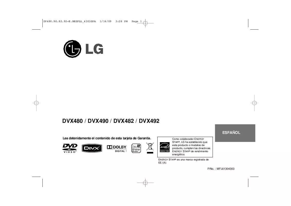 Mode d'emploi LG DVX480