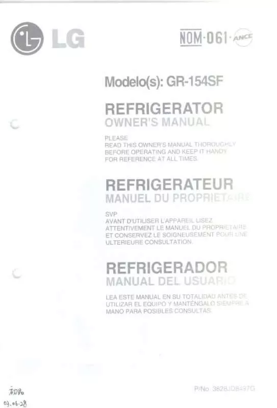 Mode d'emploi LG GR-154SF.ASWFMXC