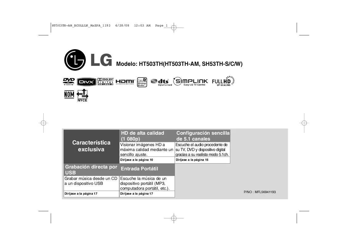 Mode d'emploi LG HT503TH-AM