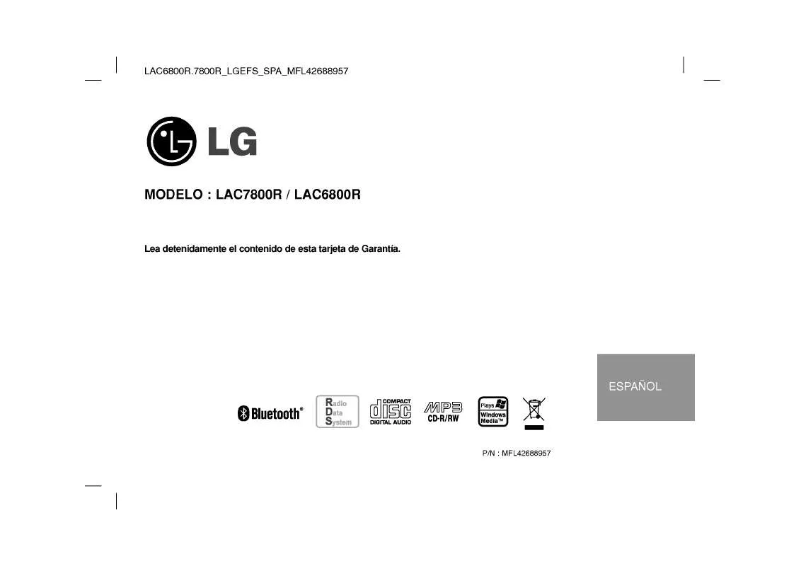 Mode d'emploi LG LAC6800R