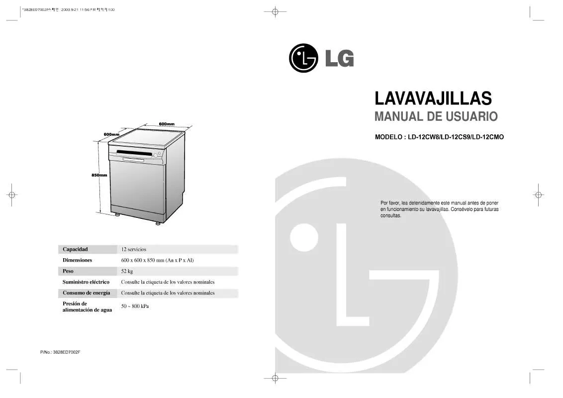 Mode d'emploi LG LD-12CW8