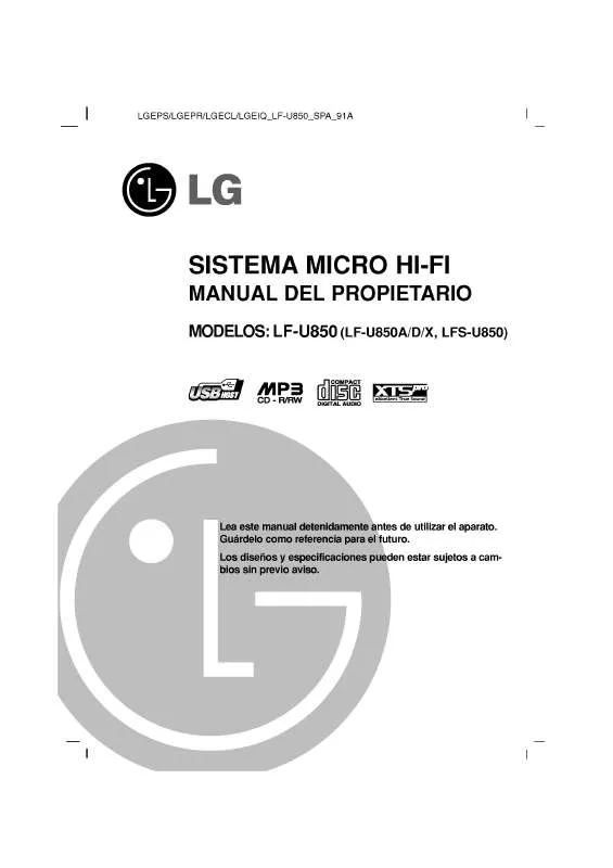 Mode d'emploi LG LF-U850A