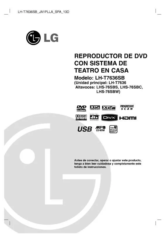 Mode d'emploi LG LH-T7636SB