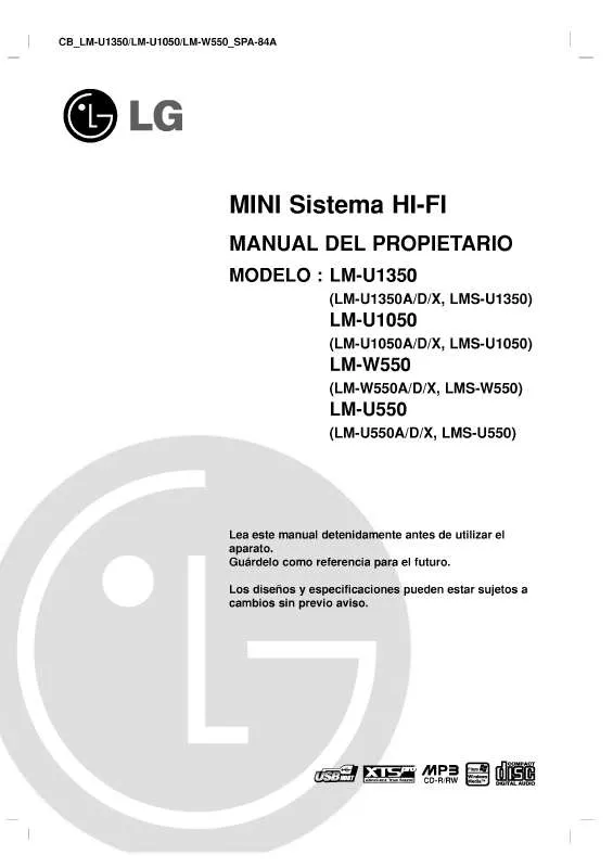 Mode d'emploi LG LM-W550A