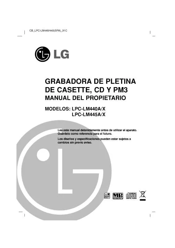 Mode d'emploi LG LPC-LM440A