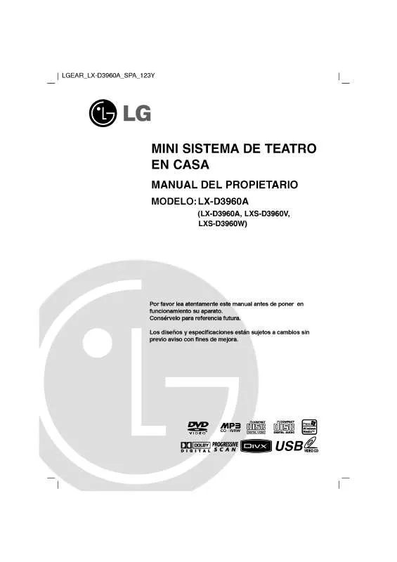 Mode d'emploi LG LX-D3960A