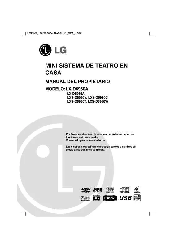 Mode d'emploi LG LX-D6960A
