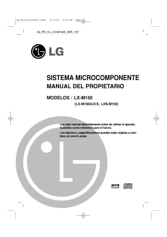 Mode d'emploi LG LX-M150A