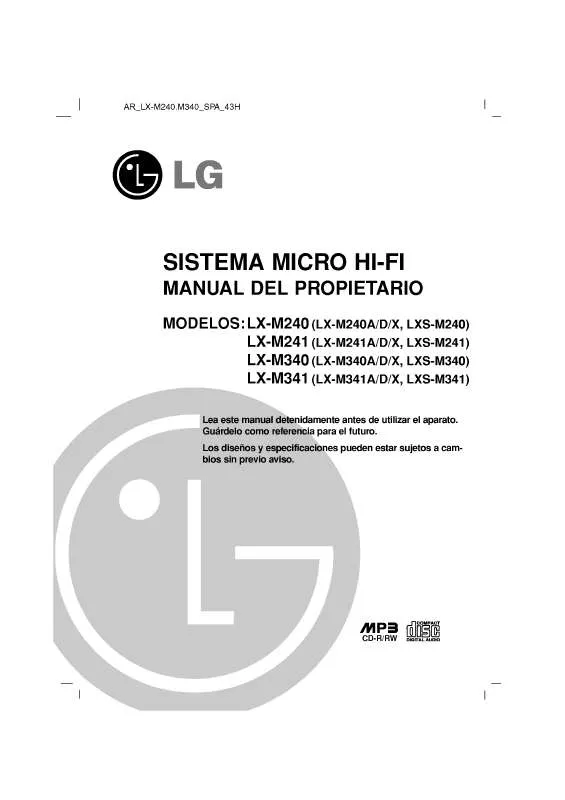 Mode d'emploi LG LX-M340A