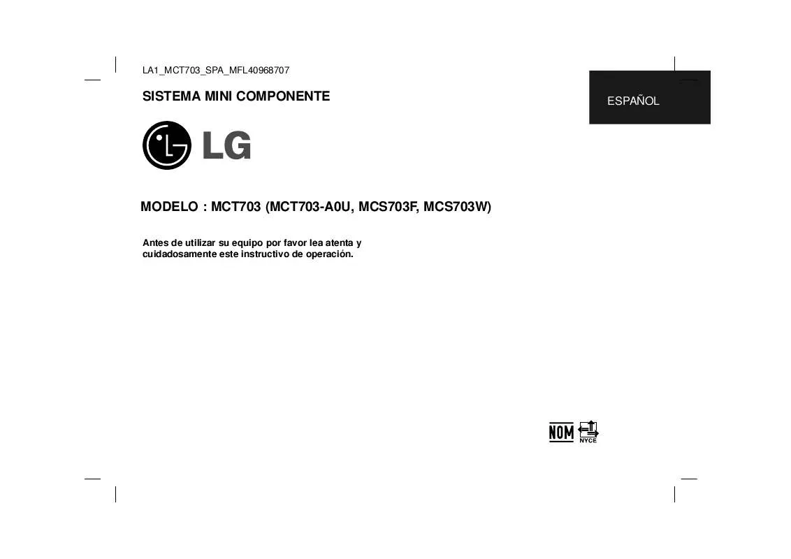 Mode d'emploi LG MCT703-A0U