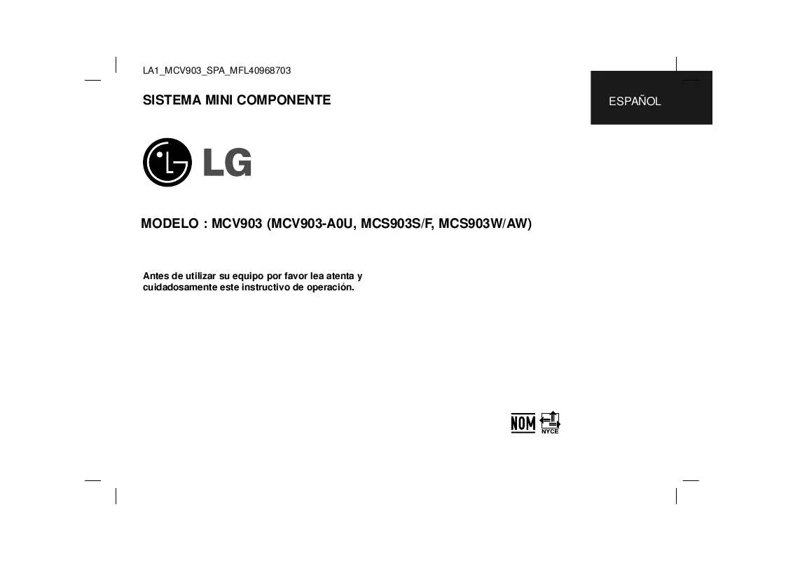 Mode d'emploi LG MCV903-A0U