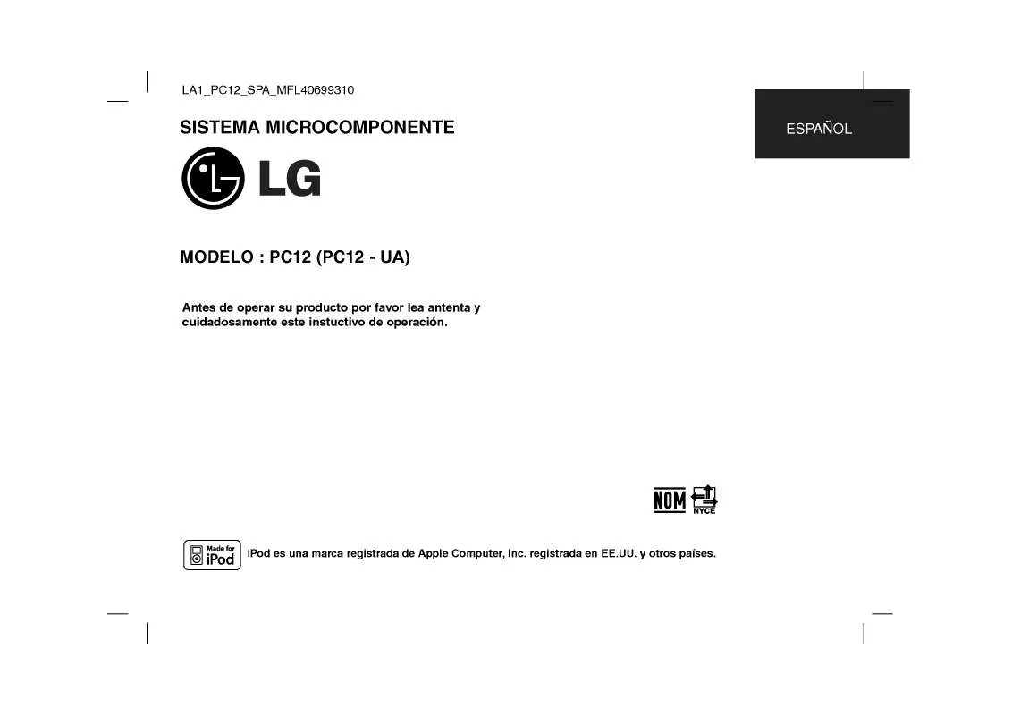 Mode d'emploi LG PC12-UA