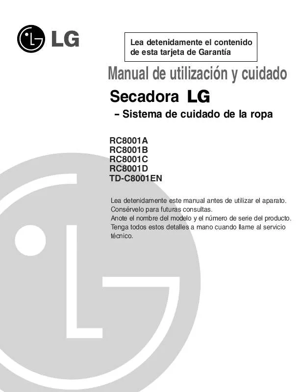 Mode d'emploi LG TD-C8001EN
