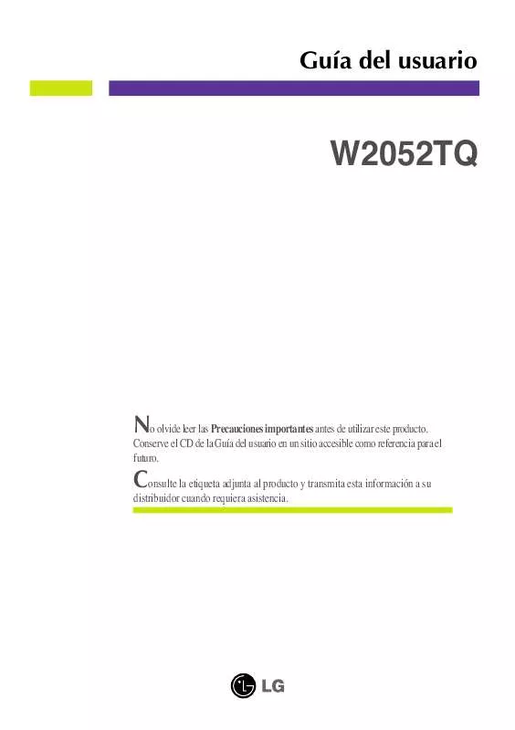 Mode d'emploi LG W2052TQ-PF