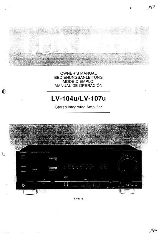Mode d'emploi LUXMAN LV-104U