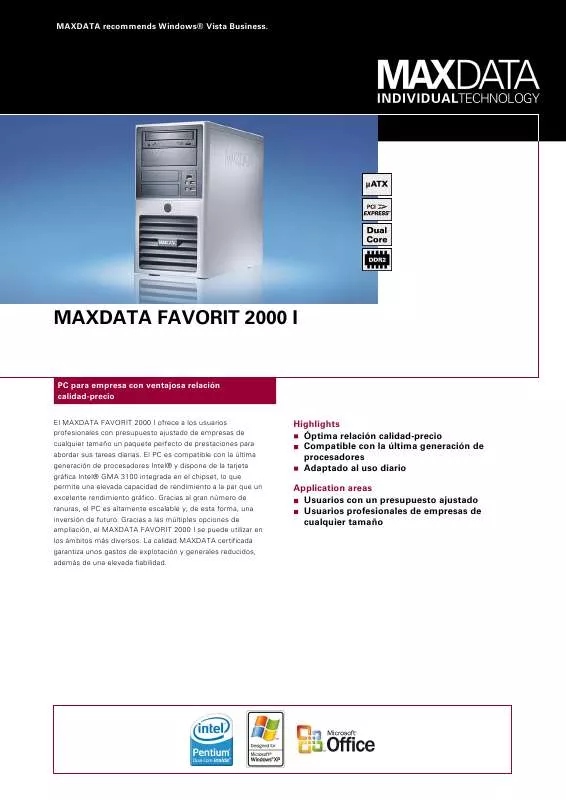 Mode d'emploi MAXDATA FAVORIT 2000 I