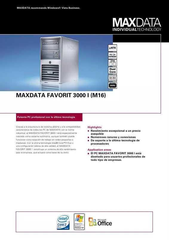 Mode d'emploi MAXDATA FAVORIT 3000 I M16