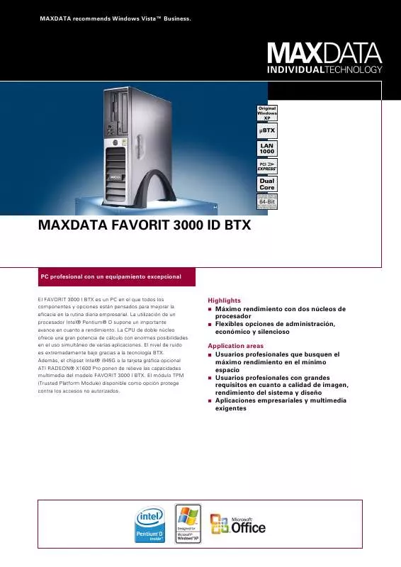 Mode d'emploi MAXDATA FAVORIT 3000 ID BTX