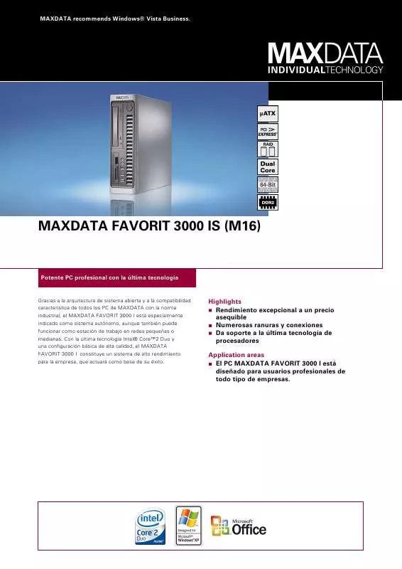 Mode d'emploi MAXDATA FAVORIT 3000 IS M16