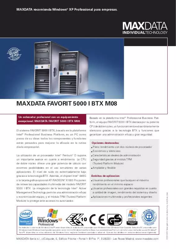 Mode d'emploi MAXDATA FAVORIT 5000 I BTX M08