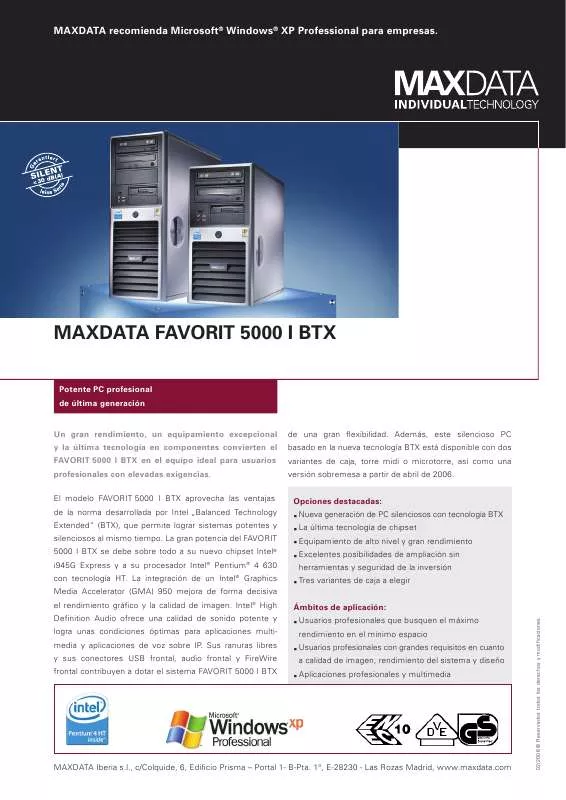 Mode d'emploi MAXDATA FAVORIT 5000 I BTX
