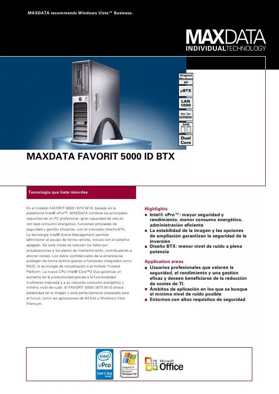 Mode d'emploi MAXDATA FAVORIT 5000 ID BTX