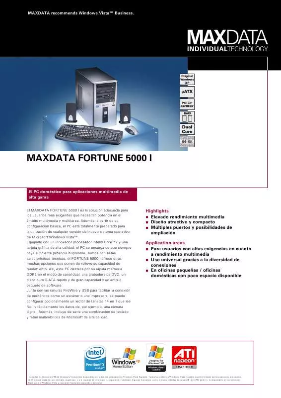 Mode d'emploi MAXDATA FORTUNE 5000 I