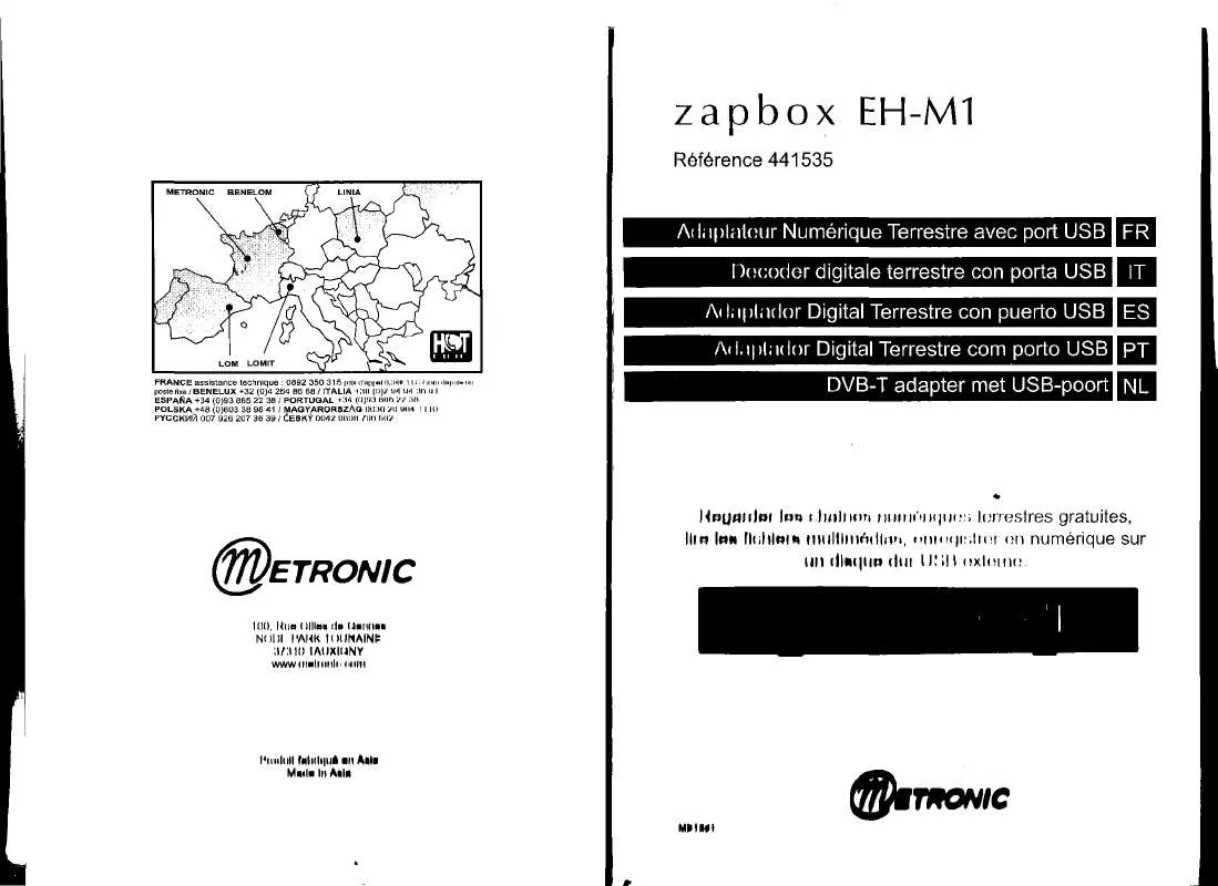 Mode d'emploi METRONIC ZAPBOX EH-M1
