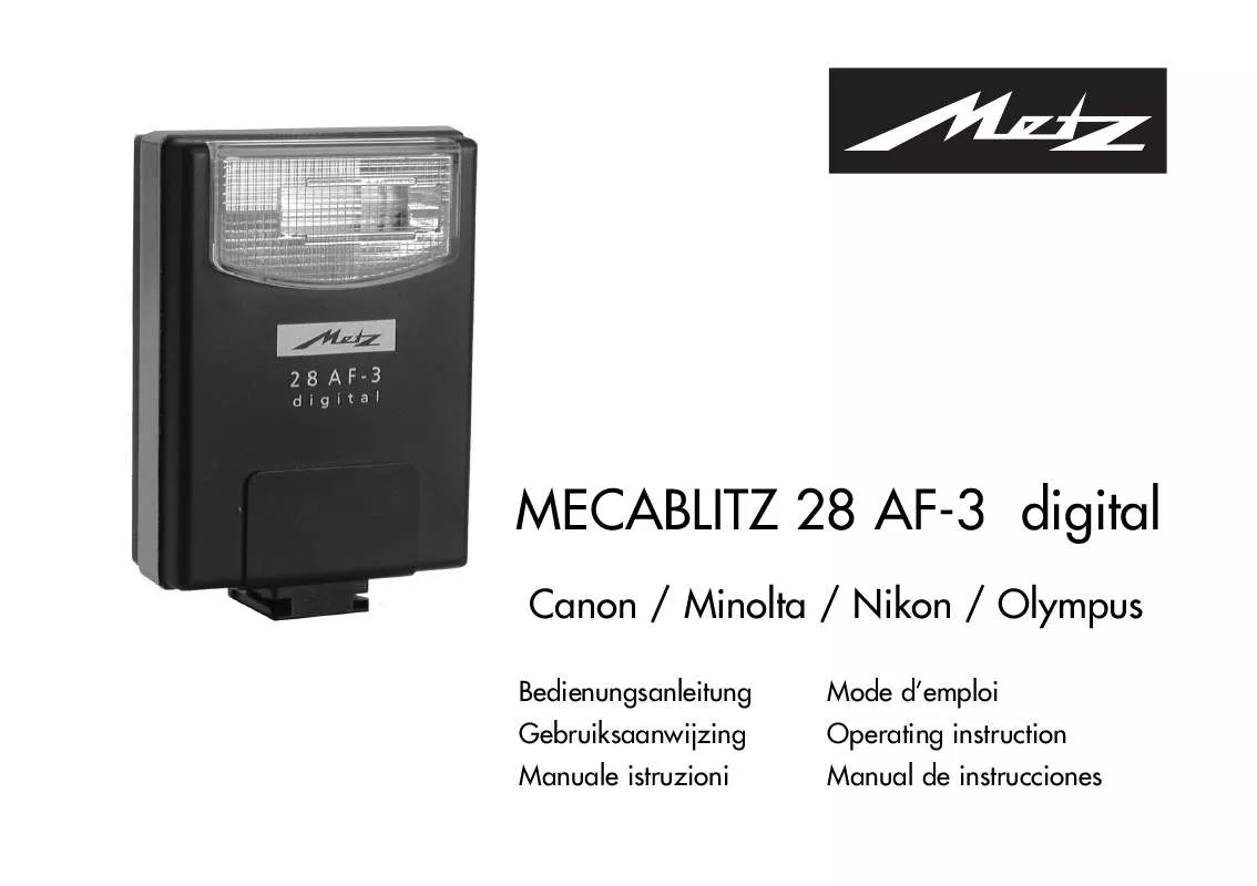 Mode d'emploi METZ MECABLITZ 28 AF-3 DIGITAL